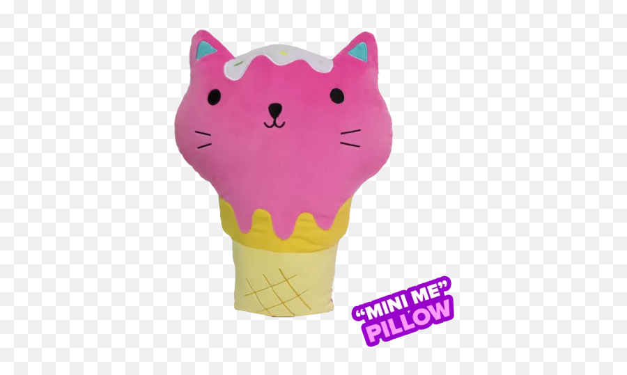 Mini Kitty Cone Scented Foodie Pillow - Foodie Animals Squishem Set Emoji,Ice Cream Emoji Pillow