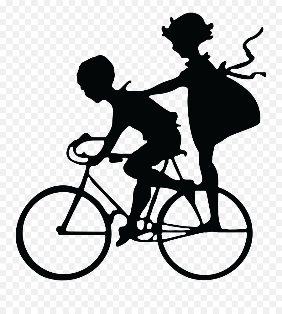 Bicycle Cycling Silhouette Clip Art - Brother And Sister Bicycle Emoji,Bicycle Emoji