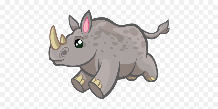 Rhinoceros Running - Clipart Rhino Emoji,Raccoon Emoji Copy