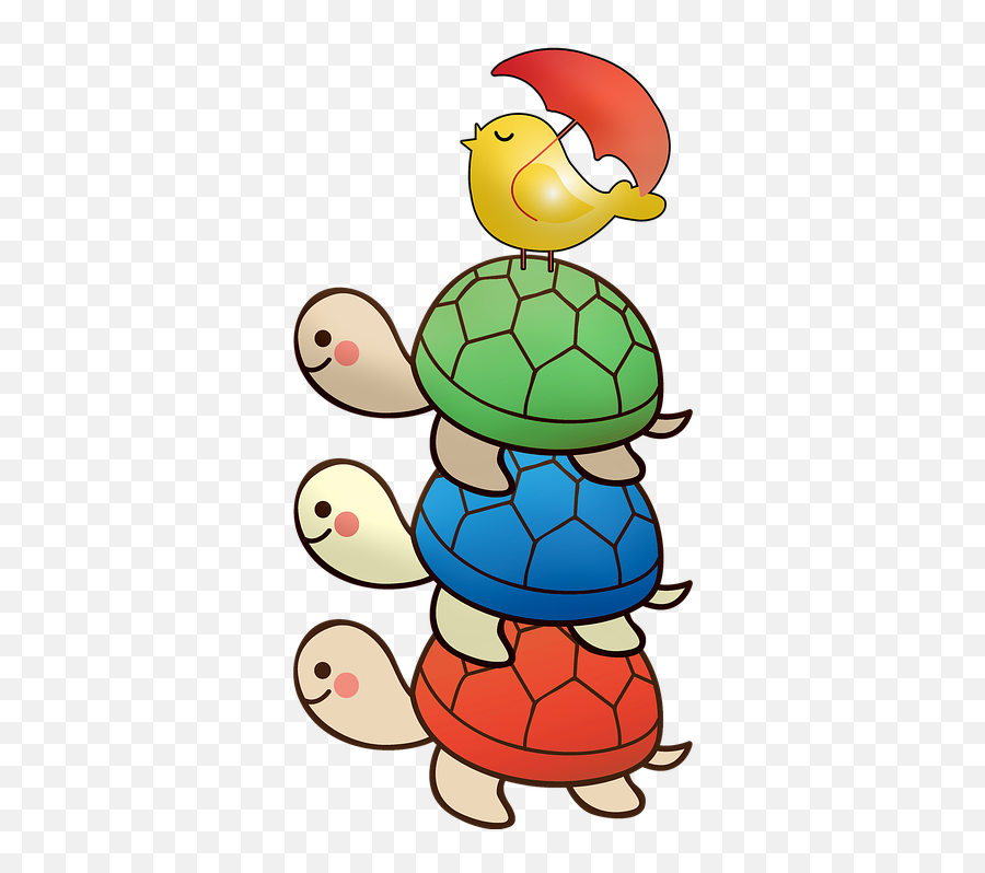 Stacked Turtles Bird - Cartoon Emoji,Turtle Bird Emoji