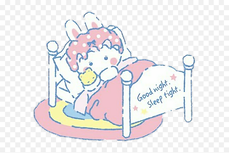 Goodnight Sanrio Rabbit Bed - Cartoon Emoji,Sleep Tight Emoji