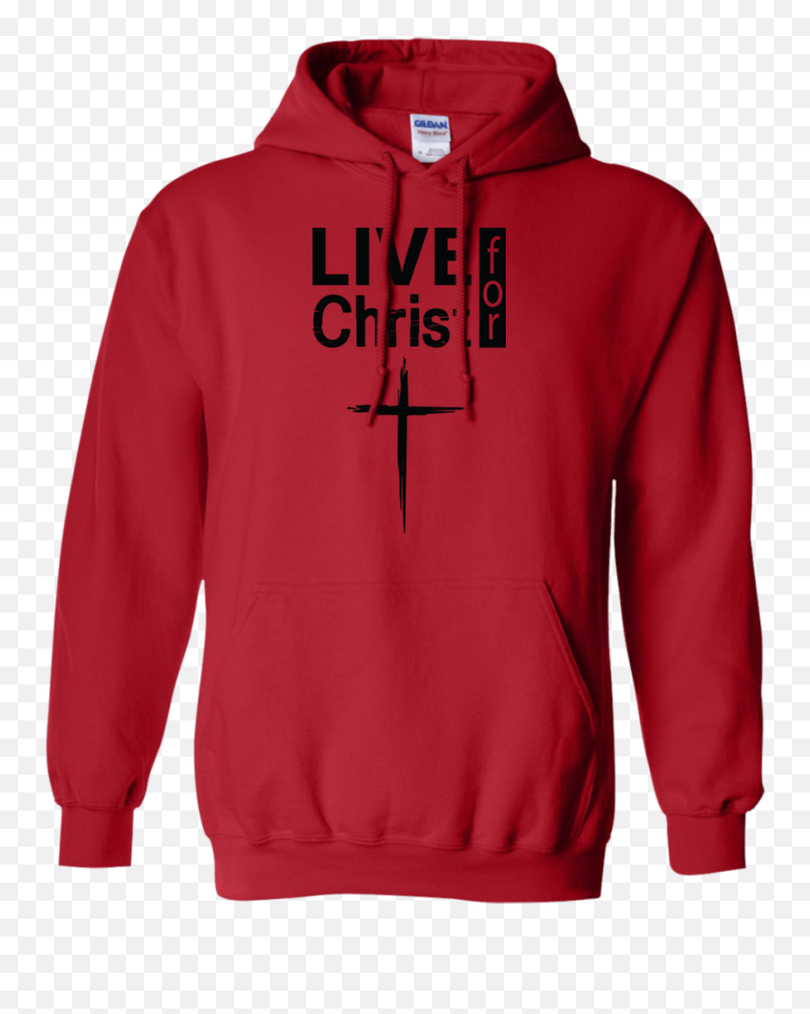 Live For Christ Christian Sweatshirt Hoodie Hoodies - Gildan Hoodie 50 50 Cotton Polyester Red Emoji,Clemson Tiger Paw Emoji