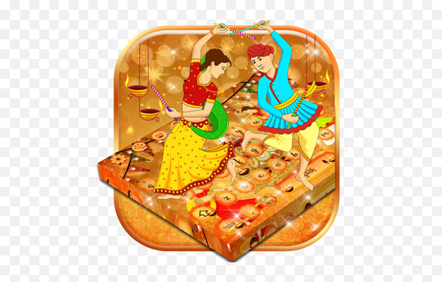 Amazoncom Navratri Garba And Dandiya Hd Keyboard Theme - Garba Cake Emoji,Emoji Movie Concept Art