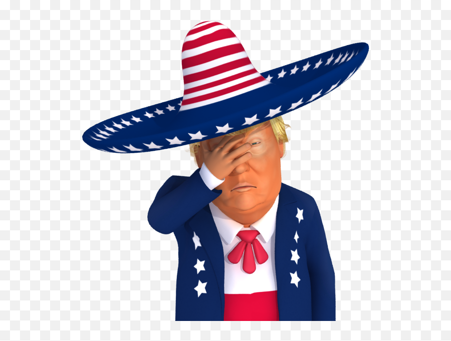 Face - Caricature Cap Donald Trump Emoji,Mexican Hat Emoji