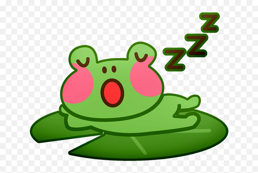Frog Sleeping - Frog Sleeping Clipart Emoji,Lily Pad Emoji