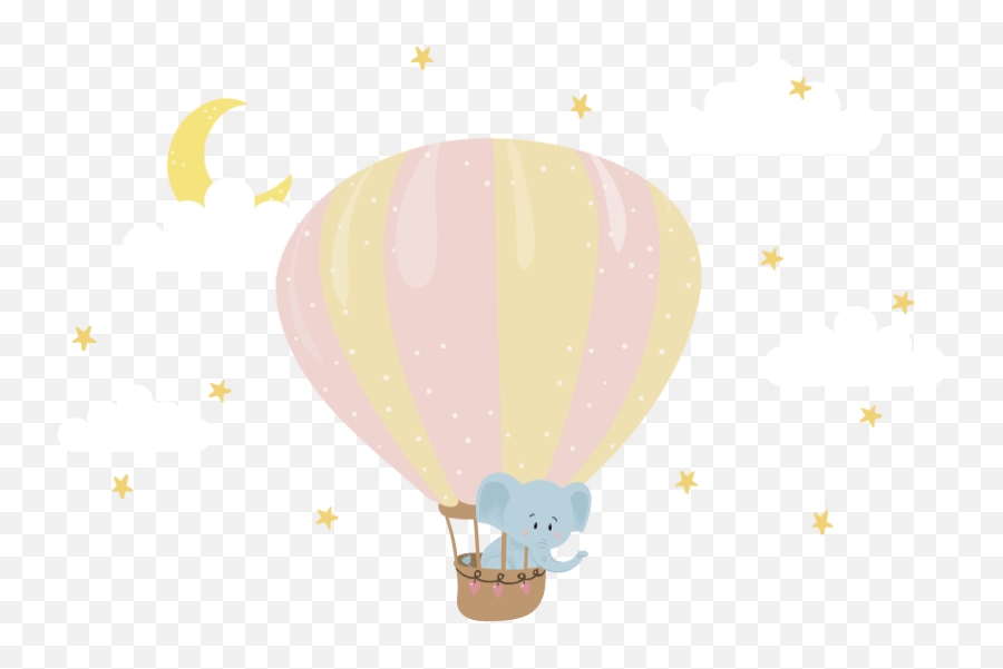 Balloon Elephant Illustration Sticker - Balloon Emoji,Hot Air Balloon Emoji