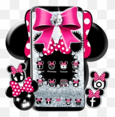 Cute minny pink Bow Silver Diamond Theme u2013 Applications sur - Girly Emoji