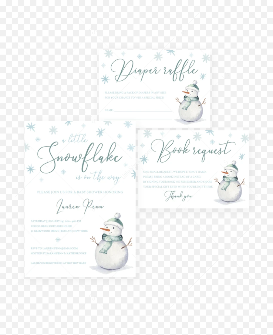 Winter Wonderland Baby Shower Invitation Kit - Paper Emoji,Snowflake Emoji Png