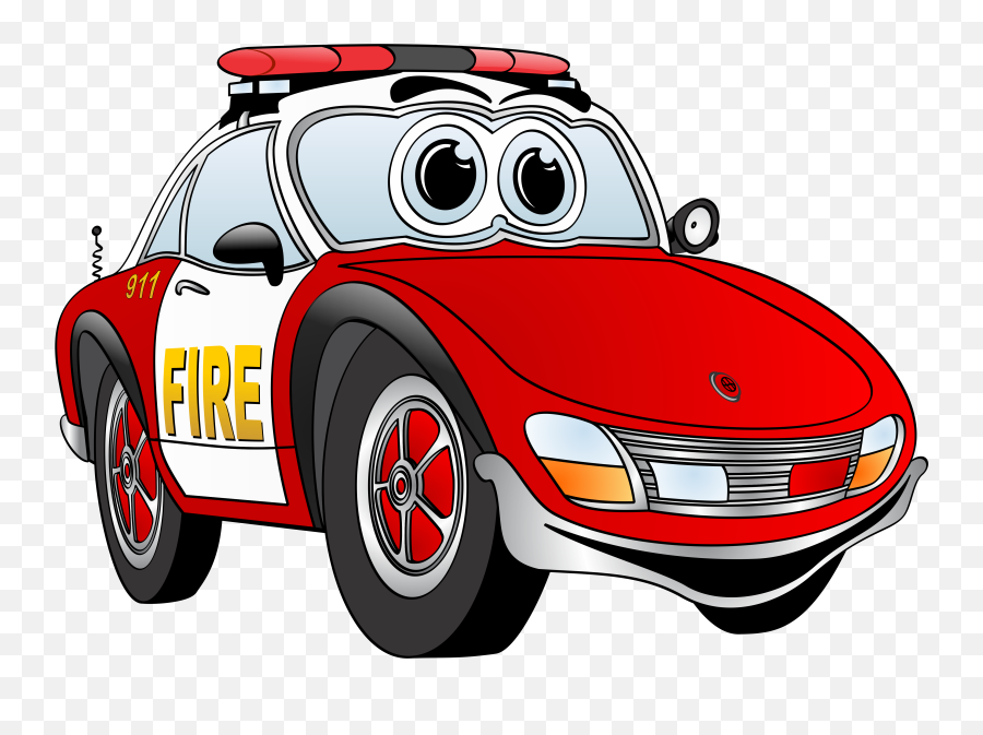 Firetruck Clipart Van Fire Firetruck - Car Cartoon Clipart Png Emoji,Firetruck Emoji