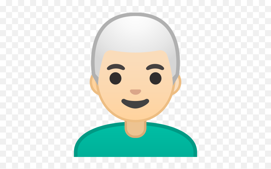 Light Skin Tone White Hair Emoji - Bald Emoji,Man Emoji