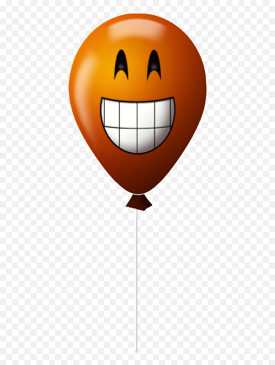 Emoticon Balloon Smile Orange Happy - Smiley Emoji,Excited Emoticon