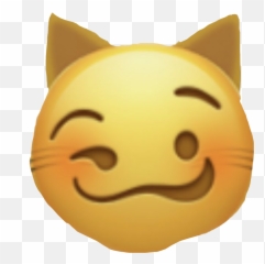 Emoji Sticker Cat Yellow Blush Whiskers Nervous Wink - Cowboy Meme