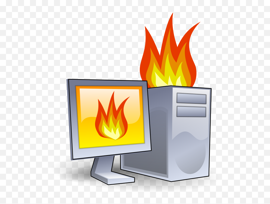 Computer - Natural Disaster On Computer Emoji,Fire Clock Emoji