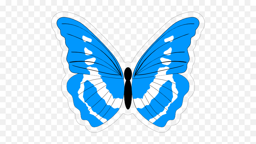 Light Blue Butterfly Sticker - Transparent Background Transparent Butterflies Png Emoji,Blue Butterfly Emoji