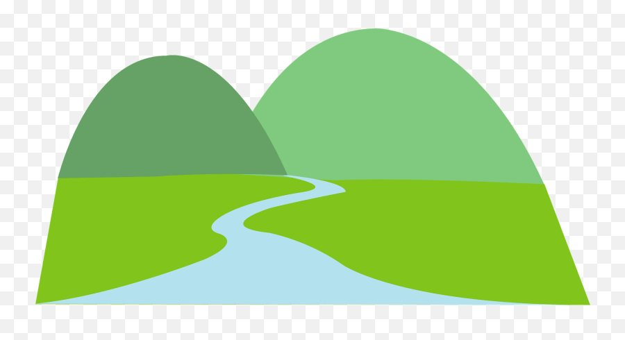 River Flowing Through The Mountains Clipart Free Download - Horizontal Emoji,River Emoji
