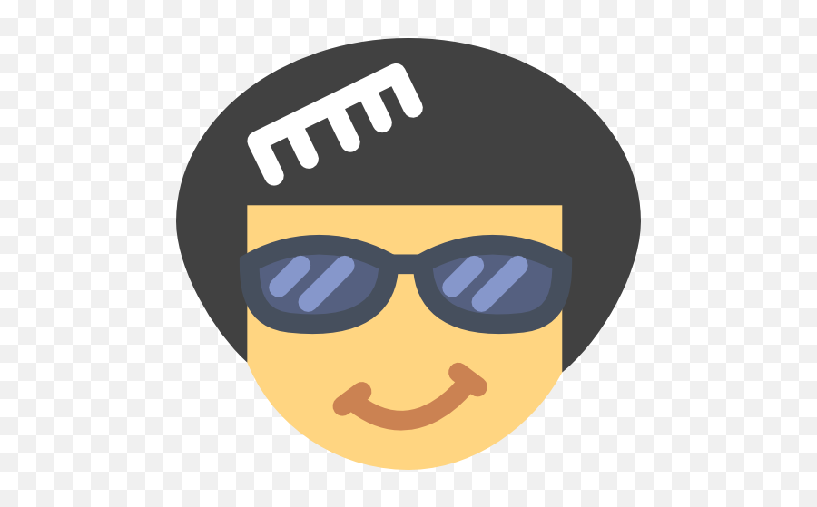 Interface Face Emoticon Hair Brush Icon - Cool Emoji Afro,Glasses Emoticon