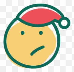 Small Frown Santa Claus Hat Face - Sad Eyes Emoji Santa,Wreath Emoji