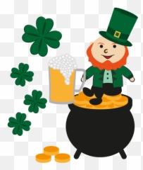 Gold Happy Irish Pot Leprechaun Patrick Icon - Png Emoji