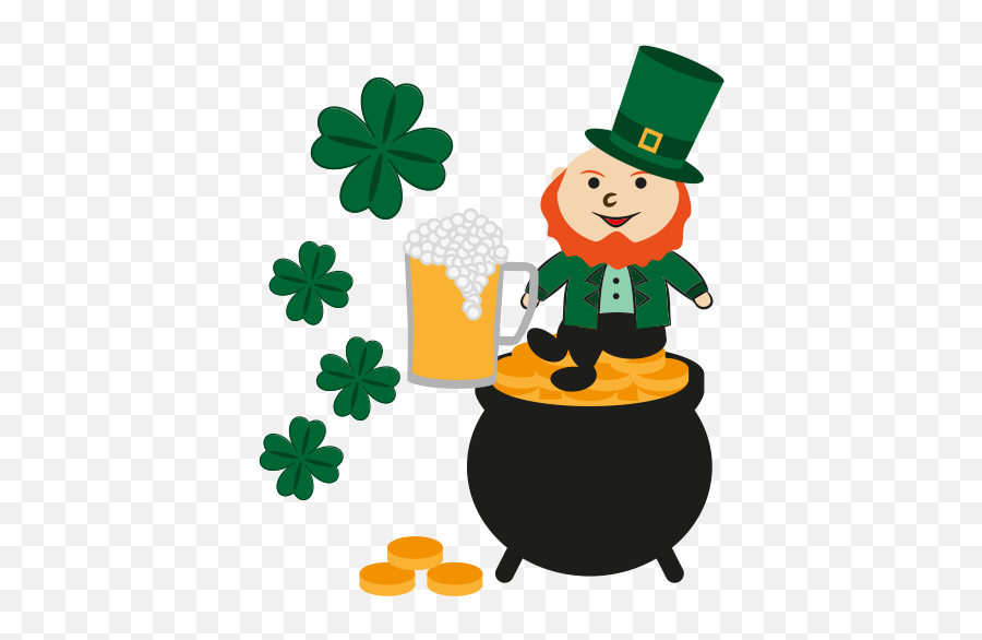 Gold Happy Irish Irish Pot Leprechaun Patrick Icon - Irish Png Emoji,Leprechaun Emoji