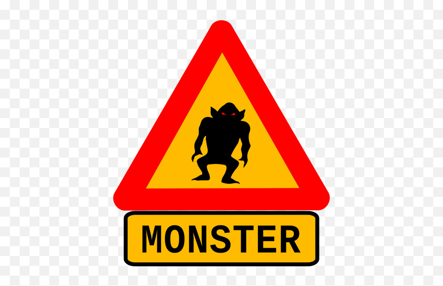 Warning Monster Vector Image - Crisis Clipart Emoji,Monster Truck Emoji