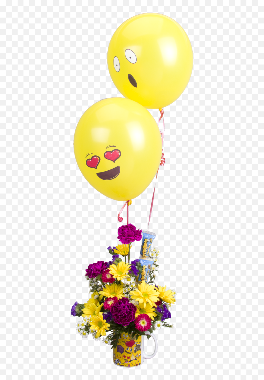 Soderbergs Exclusive Emoji Mug With Flowers And Balloons - Balloon,Balloon Emoji