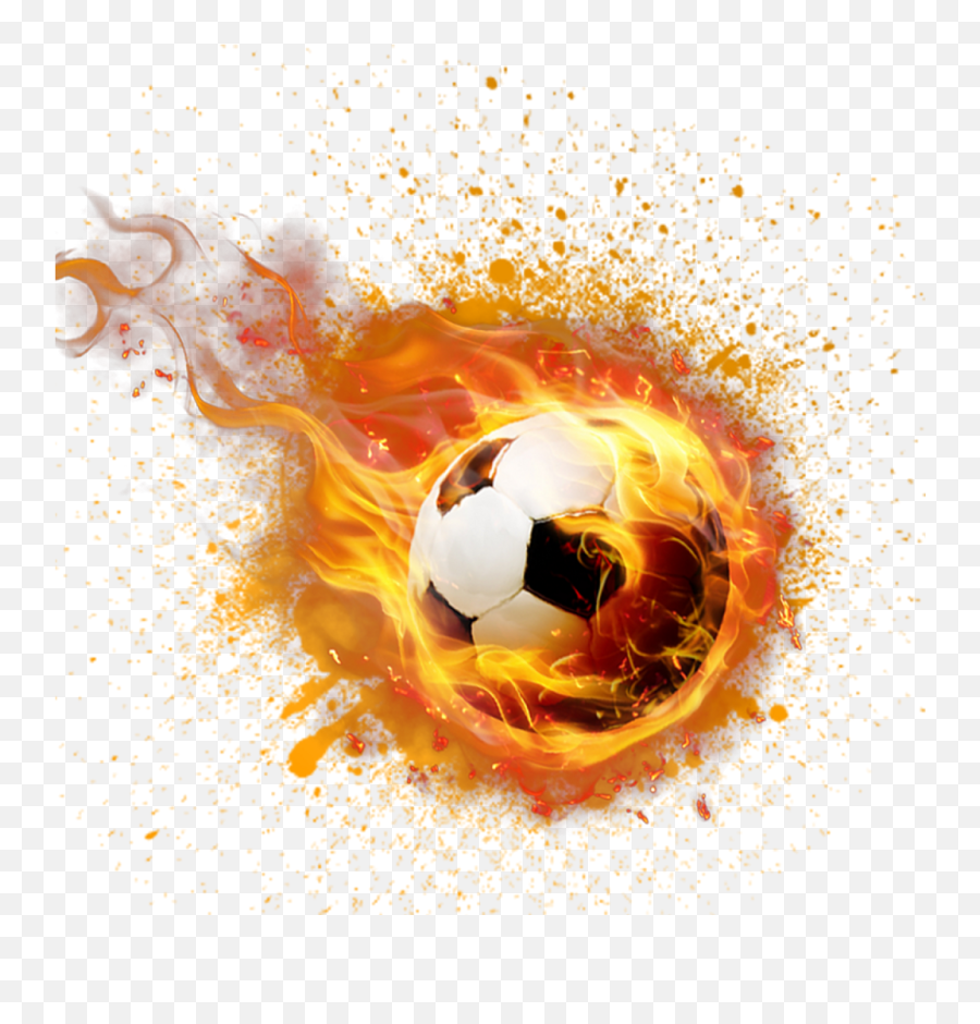 Flying Soccer Ball Png - Fire Soccer Ball Transparent Background Emoji,Fire Ball Emoji