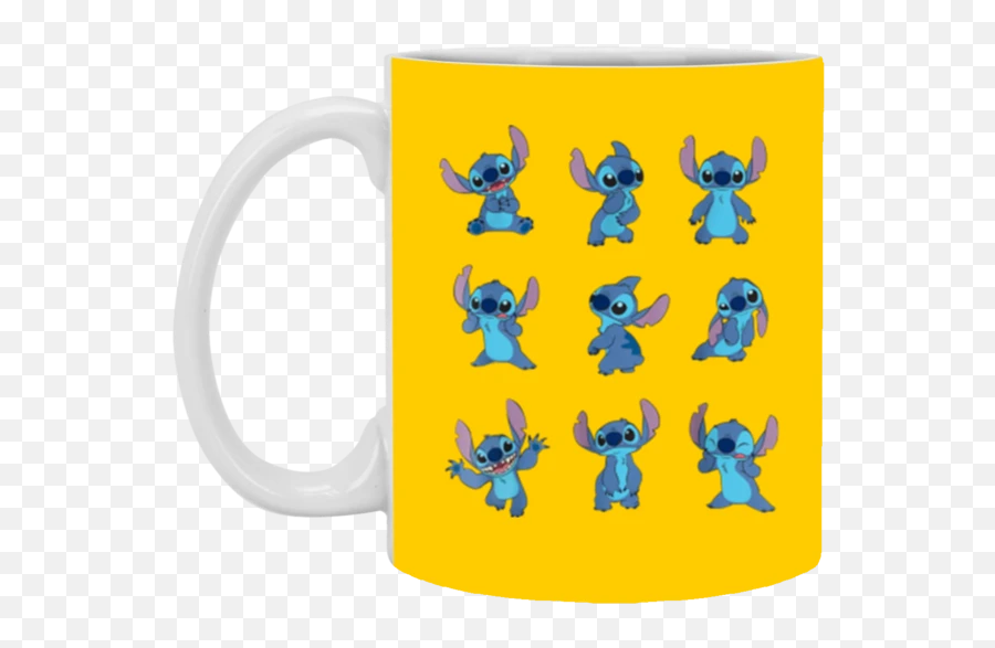 Disney Many Moods Of Stitch Mug 11 Oz - Coffee Cup Emoji,Frog And Coffee Cup Emoji