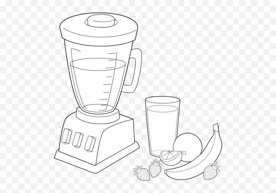 Fruit Smoothies Coloring Page Free Clip Art Png - Clipartix Blender Clipart Black And White Emoji,Emoji Color Pages