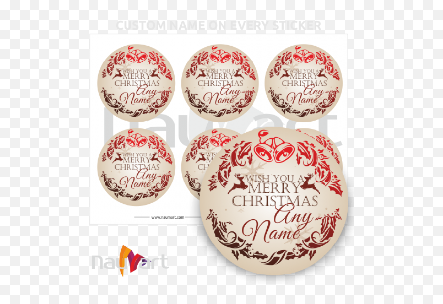 Custom Merry Christmas Labels 50 Mm 6 Labelsstickers With Any Name - Sticker Emoji,Lame Emoji