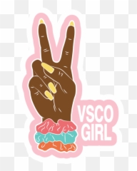 Vsco Girl Peace Gesture Sticker - Sticker Mania V Sign Emoji,Shaka Emoji