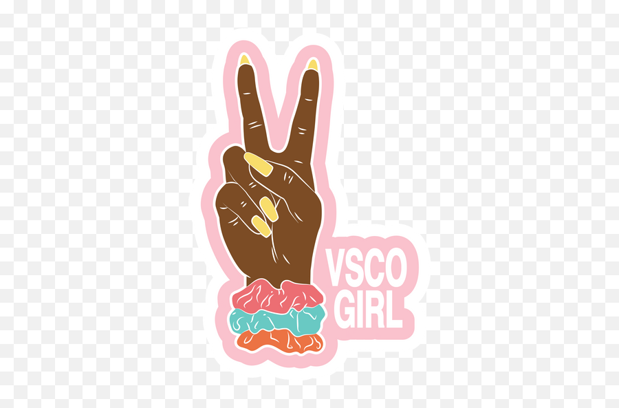 Vsco Girl Peace Gesture Sticker - Sticker Mania V Sign Emoji,Shaka Emoji