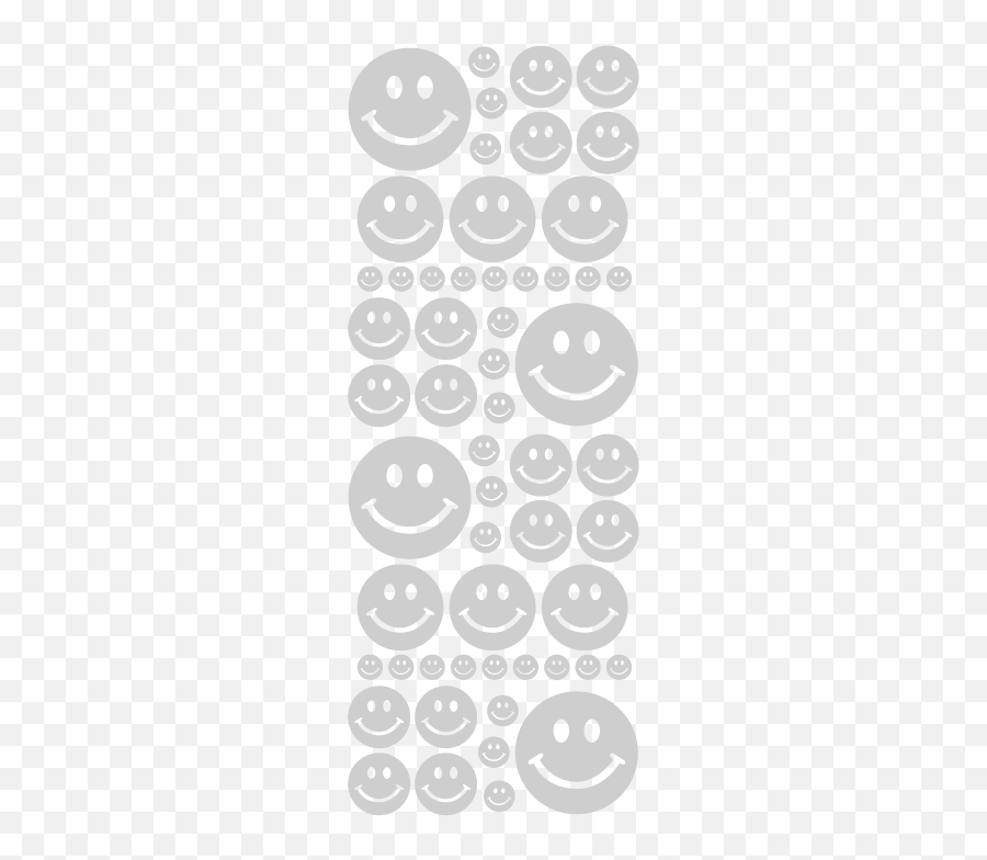 Smiley Face Wall Decals In Satin Silver - Yellow Smiley Sticker Emoji,Religious Emoticon