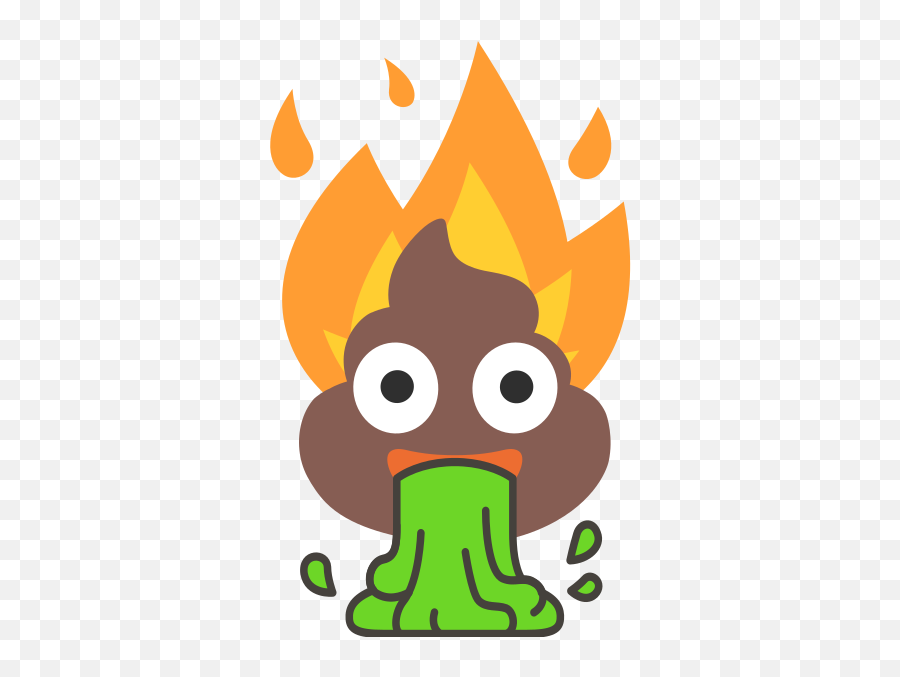 Flaming Poop Vomit Emoji - Flaming Poop,Emoji Memes