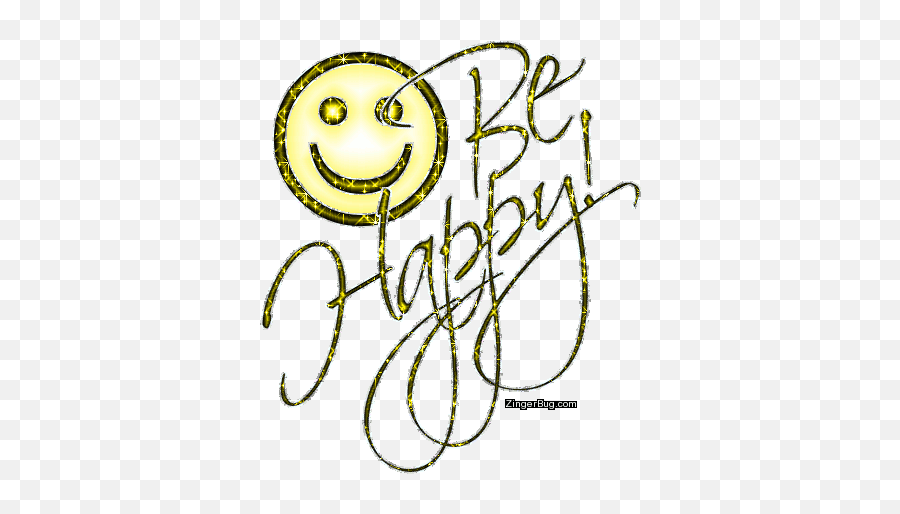 Be Happy Yellow Glitter Smile Glitter - Happy Birthday Emoji,Glitter Emoticon