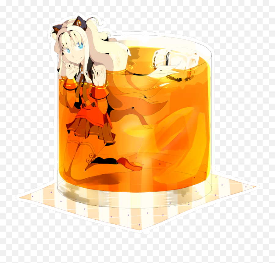 Whiskey Anime Girl - Illustration Emoji,Whiskey Emoji