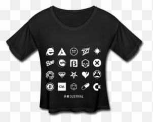 Emoji Dustrial Black Crop Top 2190 - Active Shirt,Goth Emoji