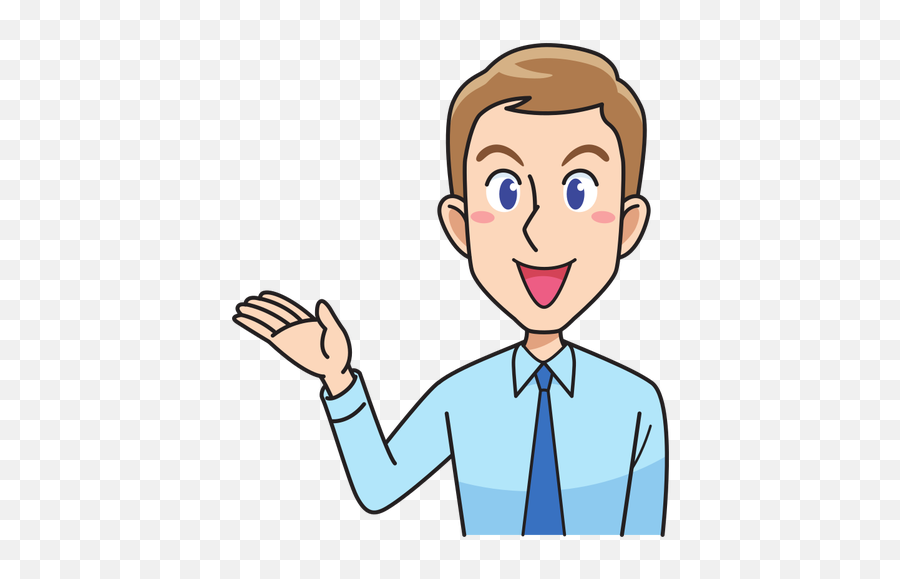 Business Man Saying Hi - Clip Art Doctor With Stethoscope Emoji,Hand Chin Emoji