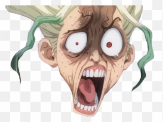 Senku Shock - Dr Stone Meme Face Emoji,Stone Head Emoji