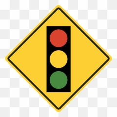 Sign Caution Traffic Light Signal Ahead - Emoji