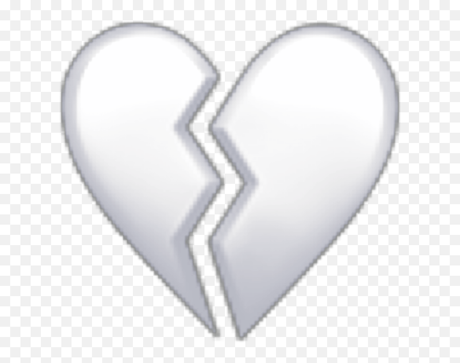 White Broken Heart Emoji Brokenheart Freetoedit - Heart,White Emoji
