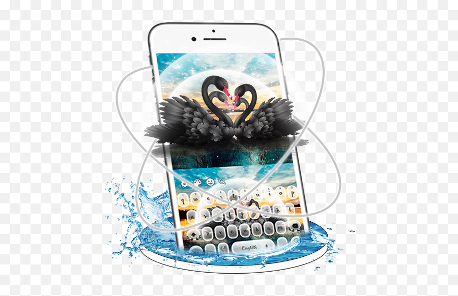 Black Swan Love Keyboard Theme - Smartphone Emoji,Swan Emoji