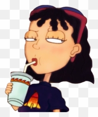 Cartoon Petty Drink Freetoedit - Curly Hair Cartoon Character Emoji,Petty Emoji