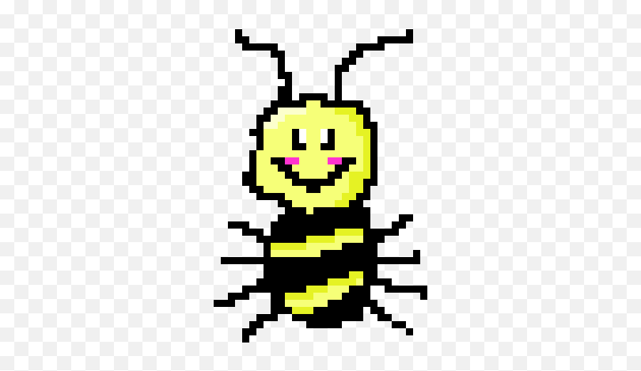 Bee Without Wings Pixel Art Maker - Smiley Emoji,Wings Emoticon