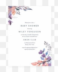 Purple Floral Baby Shower Invite DIY Template Download - Invitations Templates Emoji
