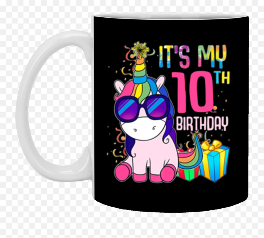 10 Years Old 10th Birthday Unicorn Girl - Mug Emoji,Emoji Level 77
