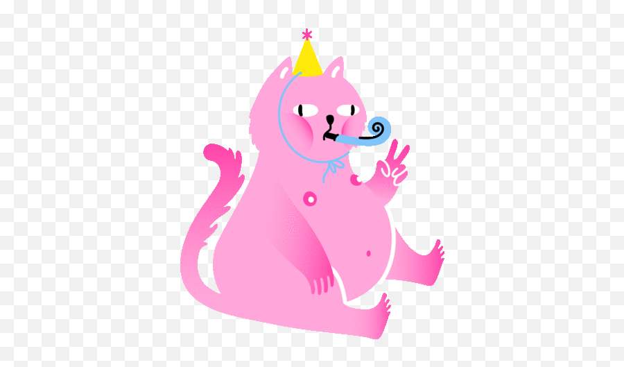 Cat Birthday Sticker Lula Dmitrieva For Ios Android Clipart - Fictional Character Emoji,Shark Emoji Android