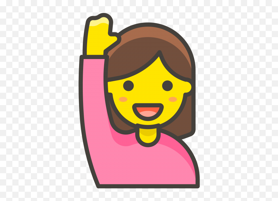 Woman Raising Hand Emoji - Woman Raising Hand Clipart,Raised Hands Emoji