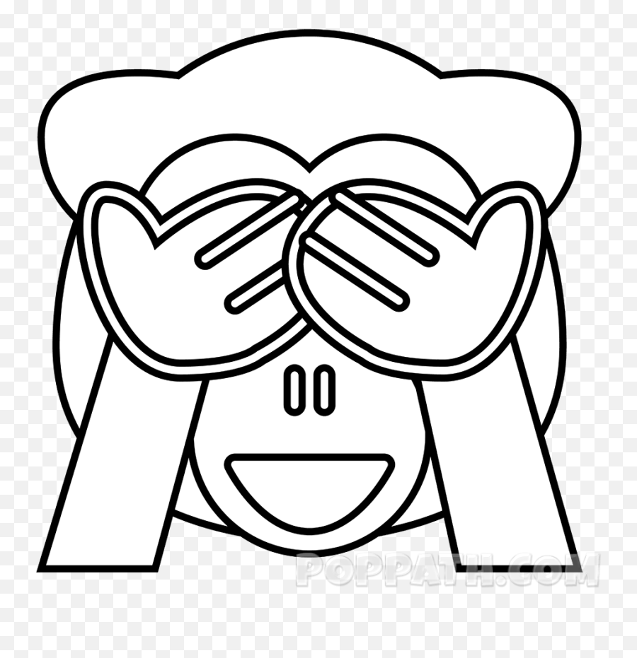How To Draw A See No Evil Emoji - Emoji Para Dibujar,See No Evil Emoji