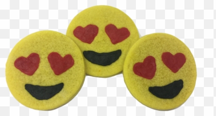 Heart Eyes Emoji Sugar Cookies - Smiley,Emoji With Heart Eyes