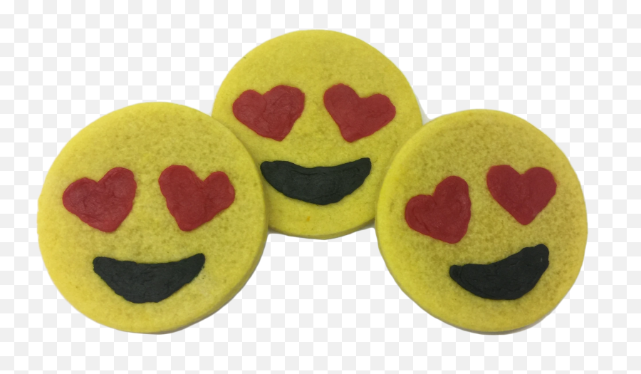 Heart Eyes Emoji Sugar Cookies - Smiley,Emoji With Heart Eyes